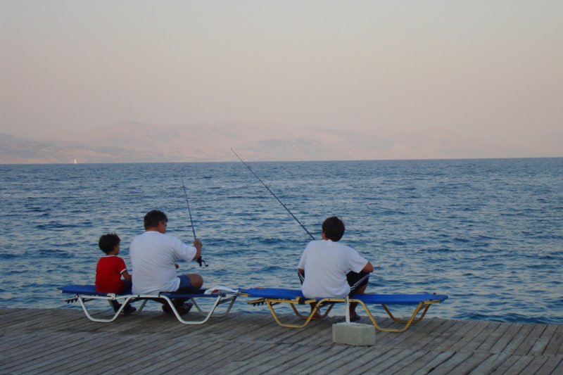 Krf, Dasija, plaža, pecanje